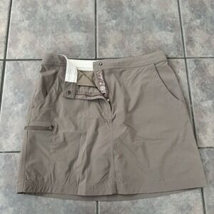 L.L. Bean Women's Water-Repellent Comfort Trail Skort Size 10 Mid-Rise GreeKhaki